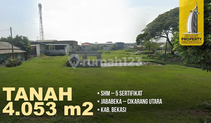 Tanah 4053 m2 SHM Jababeka Pasir Gombong Cikarang Utara, Bekasi