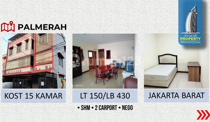 Kost 15 Rooms Occupancy 100% SHM Slipi, Palmerah West Jakarta