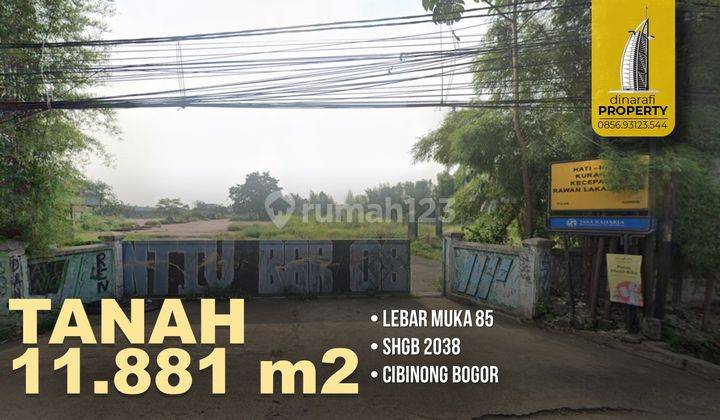 Tanah di Jalan Raya Jakarta bogor, Nanggewer Bogor HGB 11.881 m²