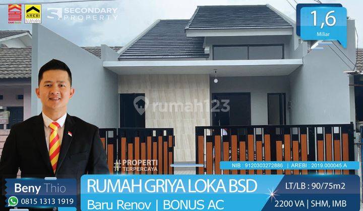 Rumah Baru Renovasi SHM Lt. 90m2 Oliander Griya Loka Bsd Tangerang 1