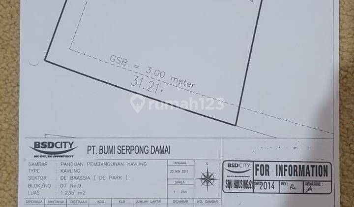 Dijual tanah de park clister brassia bsd tangerang 1