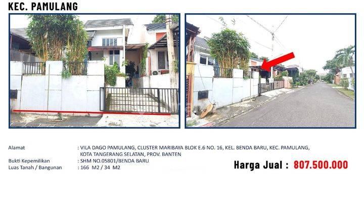 Villa Dago Pamulang, cluster maribaya.kel benda .kec pamulang 2