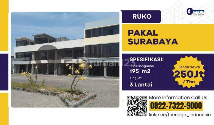 Disewakan Ruko Raya Pakal 3 Lantai + Lift Barang