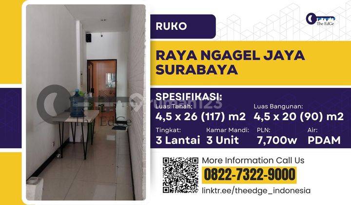 Dijual Ruko 3 Lantai Raya Ngagel Jaya Parkiran Luas di Surabaya 2