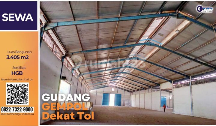 Gudang Strategis Dekat Tol Gempol Luas 3.450 M² | Siap Operasional