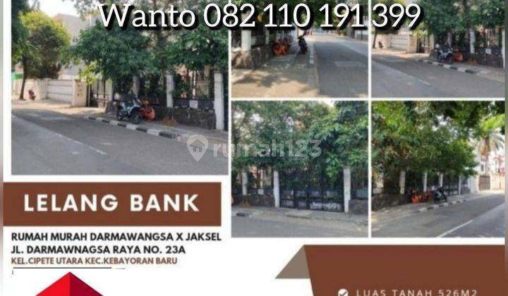 TERMURRAAAH. Dijual via lelangbank Bawah NJOP Rumah Darmwangsa Cipete  1