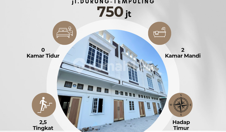 Rumah Townhouse 2,5 Tingkat Lokasi Jalan Durung