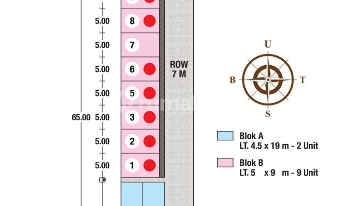 Rumah Townhouse 2,5 Tingkat Lokasi Jalan Durung 2