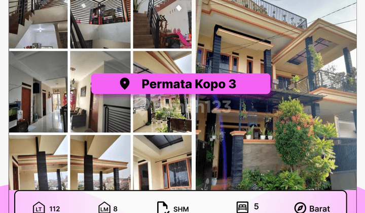 Rumah 3 Lantai Bagus SHM di Permata Kopo 3, Bandung 1