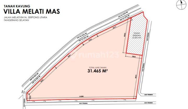 Tanah Dijual Di Jalur Utama Boulevard  Villa Melati Mas  2