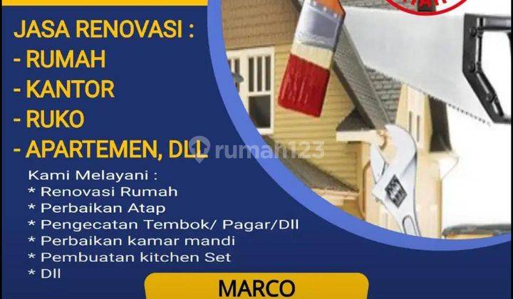 Jasa tukang Renovasi Murah/Bergaransi/Perbaikan/Rumah/Kantor/Bocor/Cat/Kanopi 1