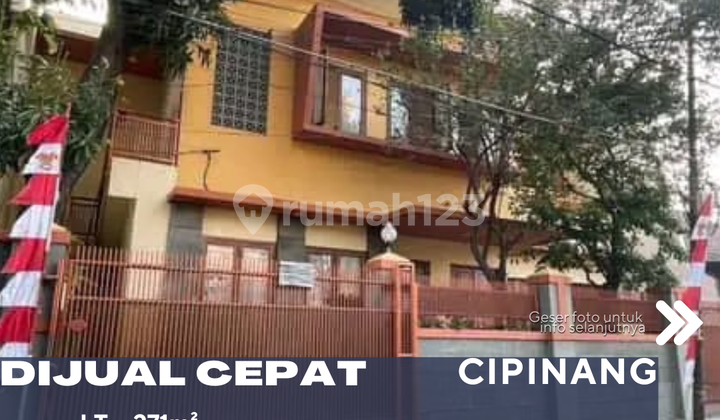 Dijual Rumah 2 Lantai Siap Huni Lingkungan Asri Nyaman di Cipinang Jakarta Timur