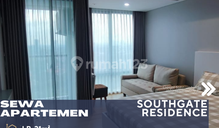 Disewakan Apartemen Southgate Residence Studio Type Full Furnish Selangkah Menuju Mall AEON Tanjung Barat 1