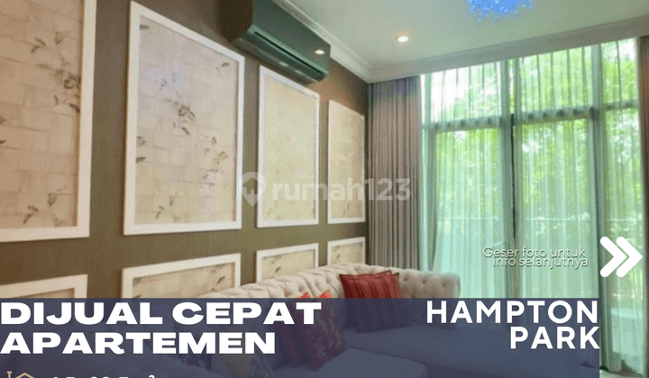 Apartemen Hampton Park 2BR Unit Bagus Lantai Rendah Harga Murah 1