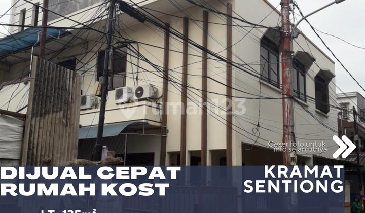 Dijual Rumah Rumah Tinggal + Kost Lokasi Strategis di Senen Jakarta Pusat