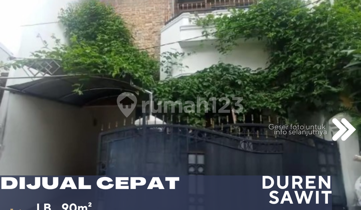 Dijual Rumah Cantik 2 Lantai Dalam Komplek di Duren Sawit Jakarta Timur