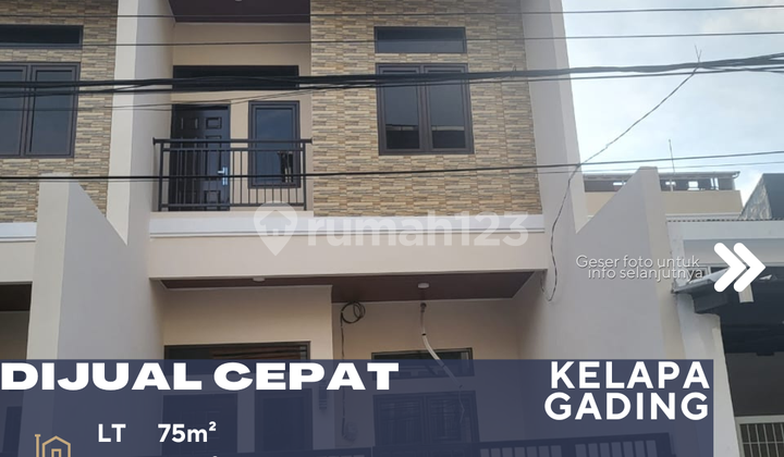 Kelapa Gading Jakarta Utara Dijual Rumah Baru 3 Lantai Siap Huni