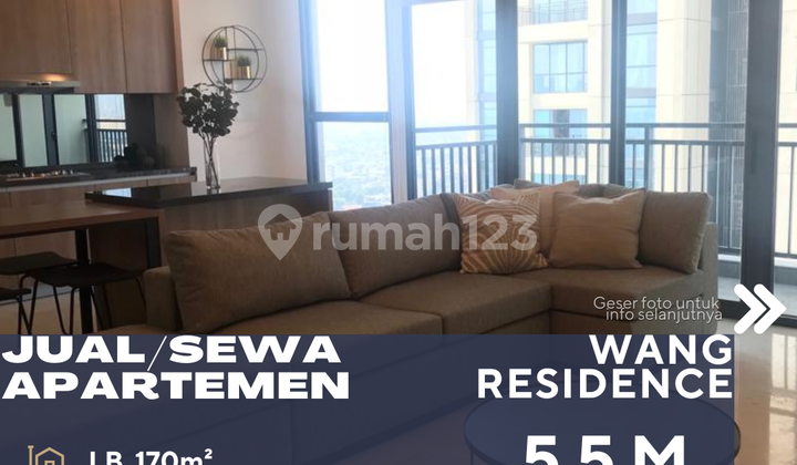 Kedoya West Jakarta For Sale For Rent Apartment Wang Residence 3+1BR Fully Furnished