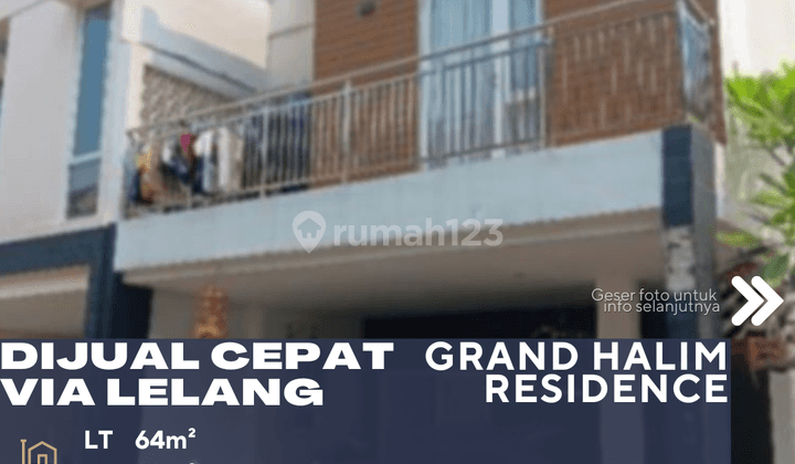 Lubang Buaya Dijual Rumah Via Lelang di Grand Halim Residence 1