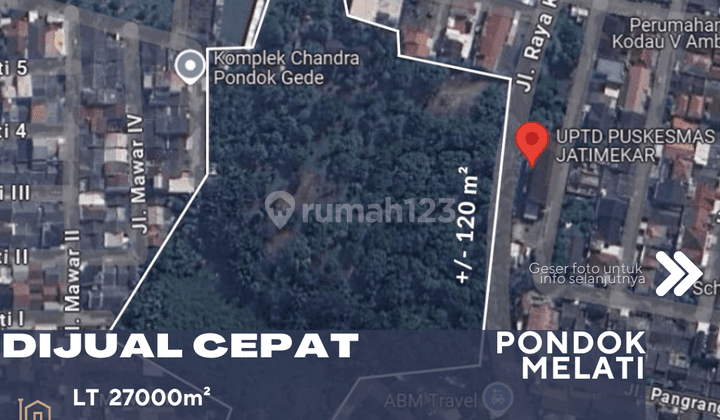 Pondok Melati Bekasi Jual Tanah Samping Jalan Raya Bersertifikat 1