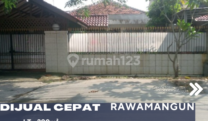 Dijual Rumah Siap Bangun/Renovasi Pinggir Jalan Raya Lokasi Strategis di Rawamangun Jakarta Timur