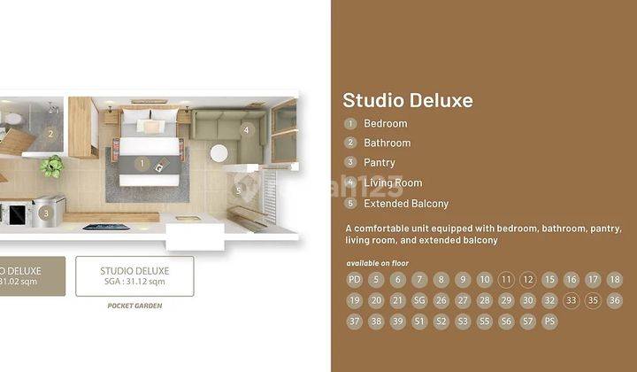 Apartement Westown View 1 BR Baru Gress Menganti Wiyung Surabaya 3