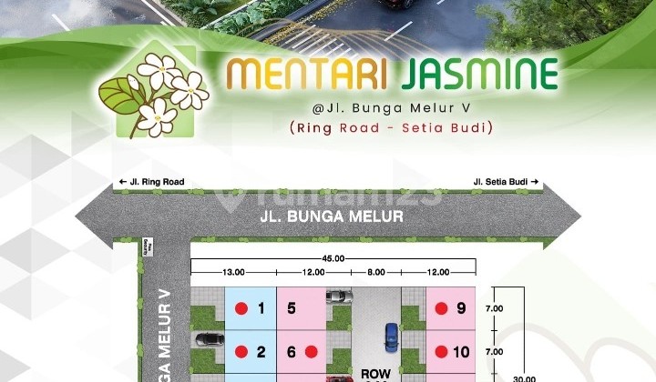 Jual Rumah Siap Huni Komplek Mentari Jasmine Jalan Bunga Melur V ( Ringroad - Setiabudi ) Medan  2
