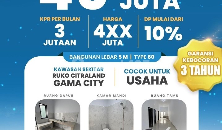 Jual Rumah Murah Komplek Dempsey Permai Jalan Darmais - Citraland Bagya City Medan Konsep Minimalis 