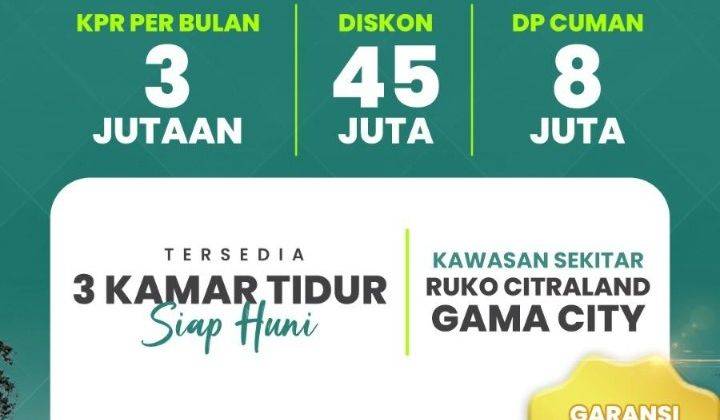 Jual Rumah Tinggal 1 Tingkat Siap Huni Komplek Dempsey Permai Jalan Darmais - Vetpur Raya Iii - Kawasan Citraland Gama City - Medan 2