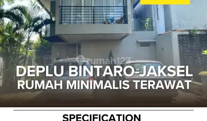 Rumah Townhouse Minimalis Deplu Bintaro Jaksel Dekat Veteran 1