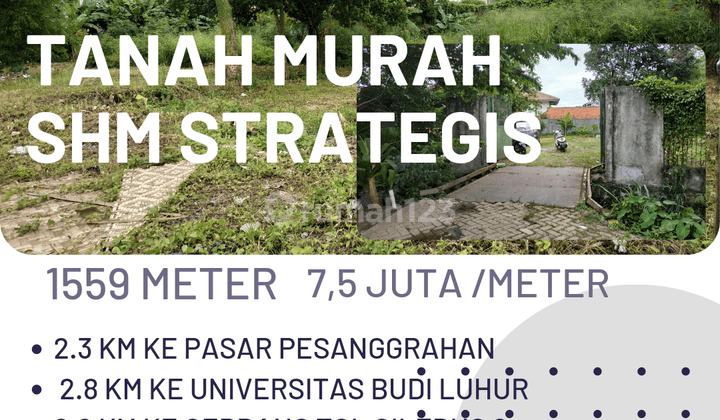 Tanah Murah Dijual di Petukangan Selatan,shm,3 Km Ke Gerbang Tol  1