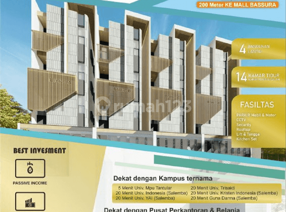 Jual Rumah Kosan di Cipinang Jakarta Timur 14 Kt Full Furnished  1