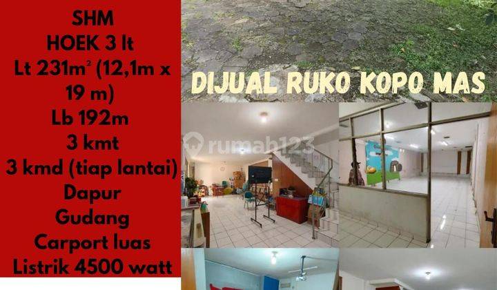 JUAL RUKO 3LT HOEK DI KOPO MAS 1