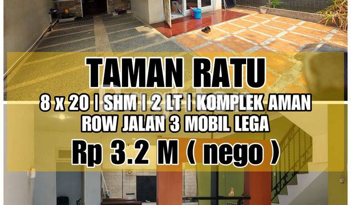 RUMAH TAMAN RATU BAGUS SIAP HUNI DALAM KOMPLEK AMAN DAN NYAMAN ROW JALAN 3 MOBIL 1