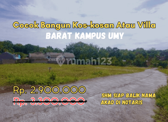 Dijual Tanah di Gamping, Sleman Pas Untuk Dibangun Kost SHM 166 m² 1