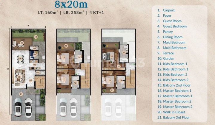 Dijual Rumah Premium Tepi Pantai, The Peninsula Residences Pik2, Uk 8X20, Dekat Cbd dan Akses Tol
