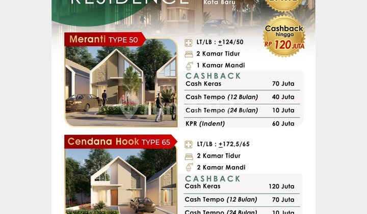 *Cluster Gemilang Agung Residence* CENDANA Type 65 Hook. Dapatkan cashback hingga 120juta