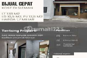 Kost Dijual Dekat Banyak Sekolah dan Fasum, di Sleman, Cocok untuk Investasi Kost Dijual Dekat Banyak Sekolah dan Fasum, di Sleman, Cocok untuk Investasi