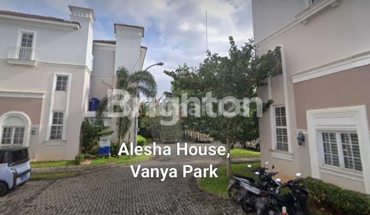Affordable New House with Swimming Pool Alesha Yellow Vanya Park BSD 3 floors size 4 x 8 m2 Ready to Occupy Brand New features a swimming pool in the backyard, ideal for family living, clean, secure, within a cluster.