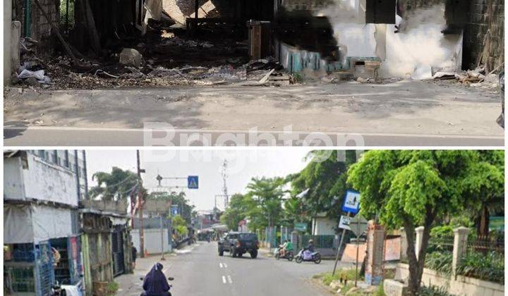 Tanah pinggir jalan raya utama Meruya, Jakarta Barat. ukuran 10 x 28 m2 cocok buat usaha dekat tol meruya biasa dilewati kontainer hadap barat daya nego  1