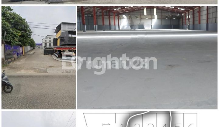 ready-to-use warehouse, Legok Karawaci warehouse area Tangerang, container route, area 3050 m2, center ceiling 13 meters, adjustable electricity, spacious parking, maneuverable for containers