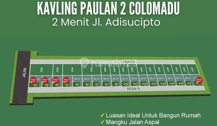 Kavling Paulan 2, Dekat Jl Adisucipto, SHM : 94 m² 2