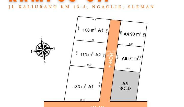 Tanah Dijual Sleman, Dekat Kampus UII, Promo Rp. 4Jtan/m2 2