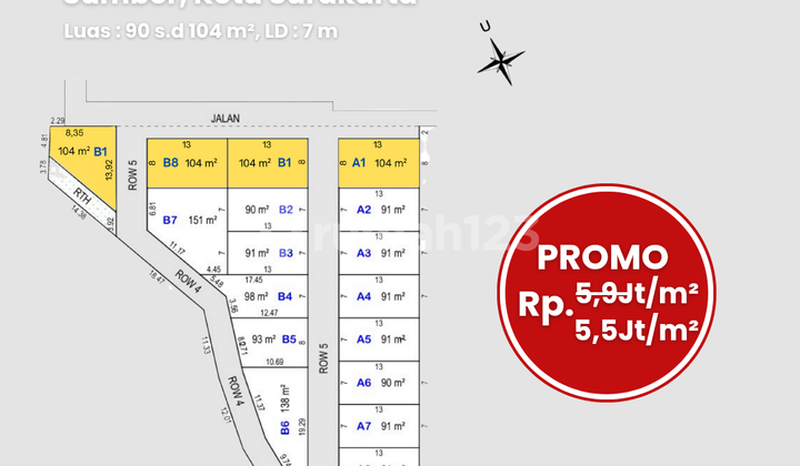 Kavling Kota Solo Dekat Stadion Manahan Harga Promo