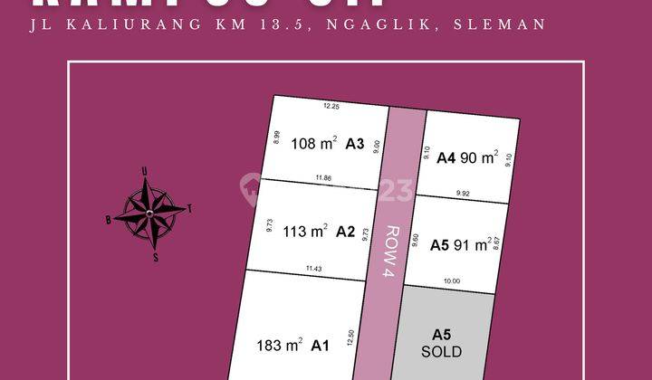 Tanah Jalan Kaliurang Km 13, Area Kampus, SHM, Rp 4Jtan/m2 2