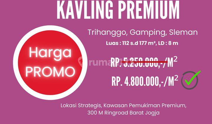 Tanah Kawasan Premium Ring Road Barat, Trihanggo : 177 m² 1