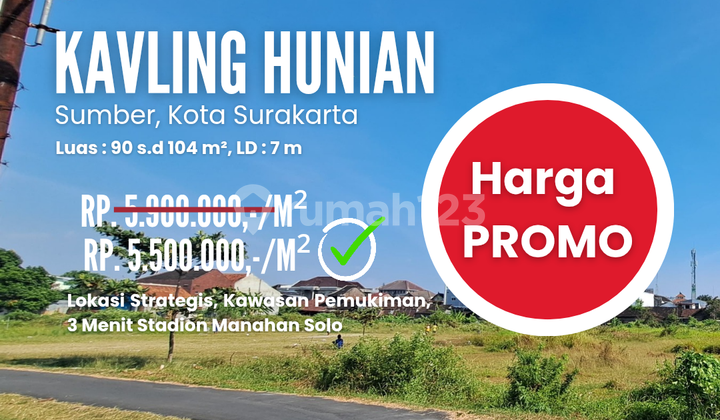 Kavling Kota Solo Dekat Stadion Manahan Harga Promo