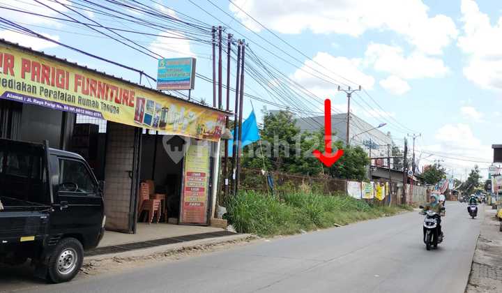 tanah siap bangun ditepi jln curug parigi,kotak,ramai,cocok utk toko materilal,car wash/bengkel,lap OR,taman kanak2,gudang dll