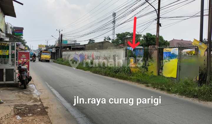 Tanah siap bangun di CURUG PARIGI,cck utk lap padel/OR,gudang,toko material,bengkel,MINIMART,komplek ruko dll,strategis