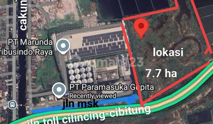 Kavling Industri Samping Toll Cilincing-Cibitung,Sebelahan Pabrik Pt. Parama Suka Wing Goup,Akses Mudah Vitoll Jorr Kavling Industri Samping Toll Cilincing-Cibitung,Sebelahan Pabrik Pt. Parama Suka Wing Goup,Akses Mudah Vitoll Jorr